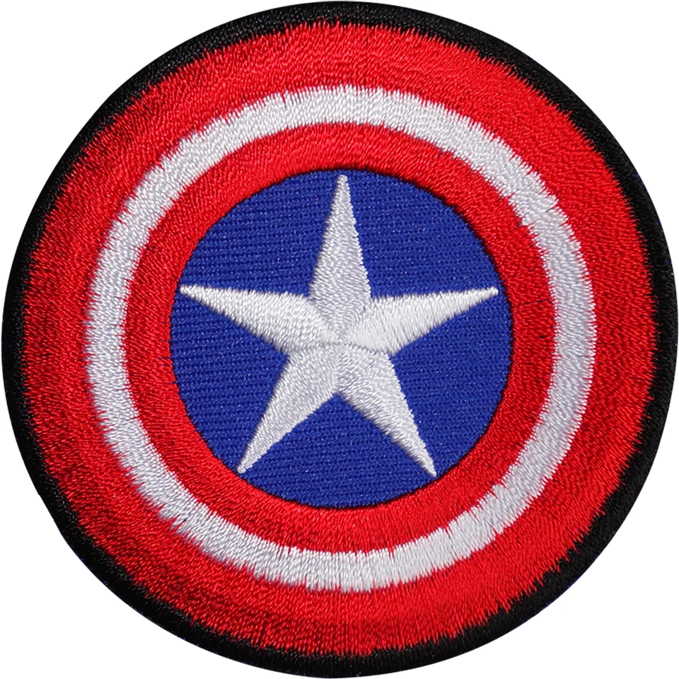 Captain America Shield Embroidered Iron / Sew On Patch T Shirt Bag Comic Badge