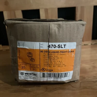Conector hermético líquido Bridgeport 470-SLT 90 grados 1/2" (caja de 25) Foto 1 de 2