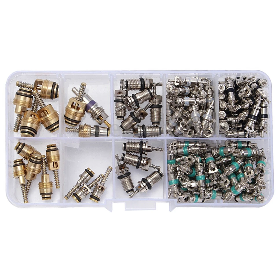 Núcleos de válvula de aire acondicionado para automóvil camión R134A kit surtido automotriz en caja Foto 1 de 4