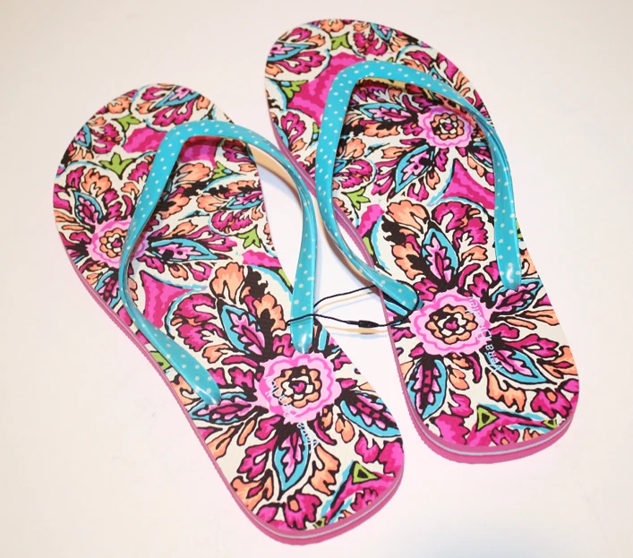 Sandalias Vera Bradley Chanclas Mujer Talla Grande 9-10 L Rosa Floral y Lunares Foto 1 de 1