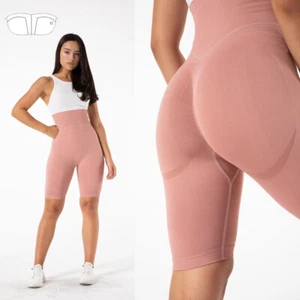 Shascullfites Seamless Yoga Shorts Womens Knee Length Fitness Shaping Shorts - Picture 1 of 12