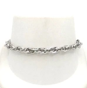 American Charm Co Interlocking Oval Link Bracelet Rhodium Plated 7in 11gr - Picture 1 of 4