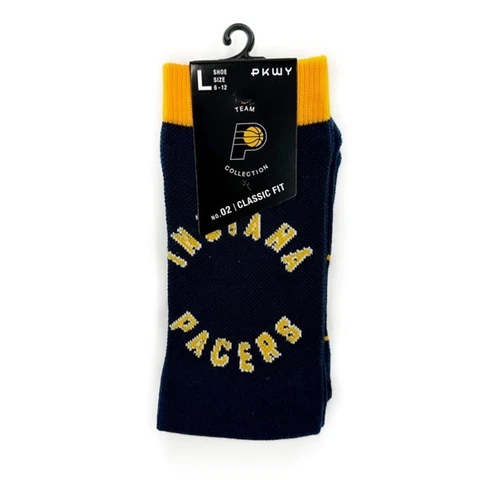 NBA Indiana Packers Basketball Crew Socks Navy Blue Yellow Mens Womens Fan Gift Cover