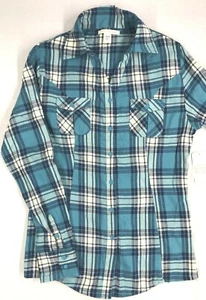 New Canyon River Blues Long Sleeve Button-Up Women's Plaids Flannel Shirt size S - Picture 1 of 5