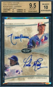 Pedro Martinez Randy Johnson 2014 Topps Tier One Dual Autographs Auto BGS 9.5 - Picture 1 of 1