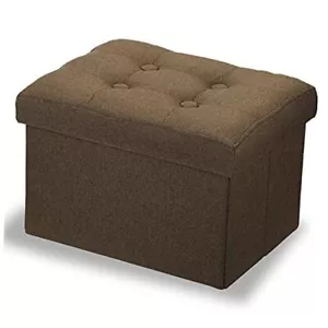 Small Storage Ottoman Stool Foot Rest Stool Under Desk Stool 16"X12"X12" Brown - Picture 1 of 7