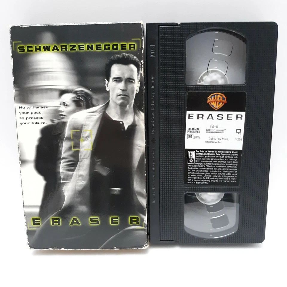 Eraser VHS Movie Video 1996 Arnold Schwarzenegger Full Screen Edition Action - Image 1 of 1
