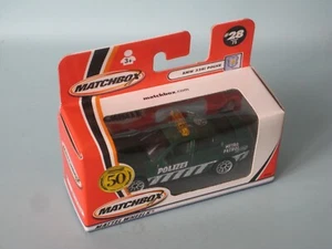 Caja de cerillas BMW 328i coche de policía carrocería verde coche modelo de juguete 70 mm Alemania caja policía - Imagen 1 de 2