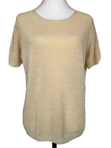M&S Women’s Jumper Plus Size 18 Yellow Viscose Blend Short Sleeves Round Neck - Picture 1 of 6