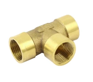 BSP 1/2" or 3/4" Female Thread Brass T Connector Tee Fitting Pipe Adapter UK FFF - Picture 1 of 2
