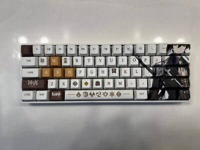 Genshin Impact Zhong Li 键帽带 60% RGB 键盘(黄色开关) — 第 1/2 张图片