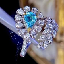 Fashion Women Wedding Jewelry Gifts Cubic Zircon Ring 925 Silver Rings Size 6-10