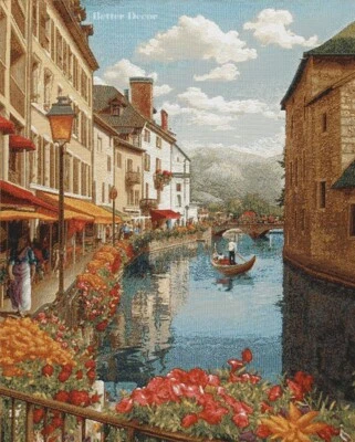 WALL JACQUARD WOVEN TAPESTRY Venice View, Italy EUROPEAN DECOR - MEDITERRANEAN  - Image 1 of 2