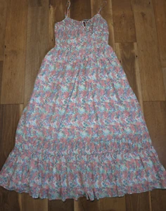 American Eagle AE 8091 Women's Multicolor Floral Corset Tiered Midi Dress Sz L - Picture 1 of 12