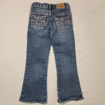Jeans Levi’s Denim Niñas Talla 5 Corte Bota Regular Rosa Bolsillo Bordado Ajuste Foto 1 de 4