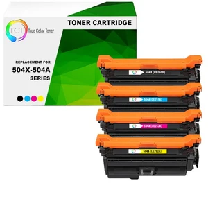 TCT 4er Pack 504X 504A Toner Set CE250X CE251A CE252A CE253A für HP LaserJet CP3525 - Bild 1 von 6