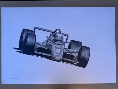Mario Andretti 1987 firmado y numerado edición limitada coche y impresión de conductor  Foto 1 de 4