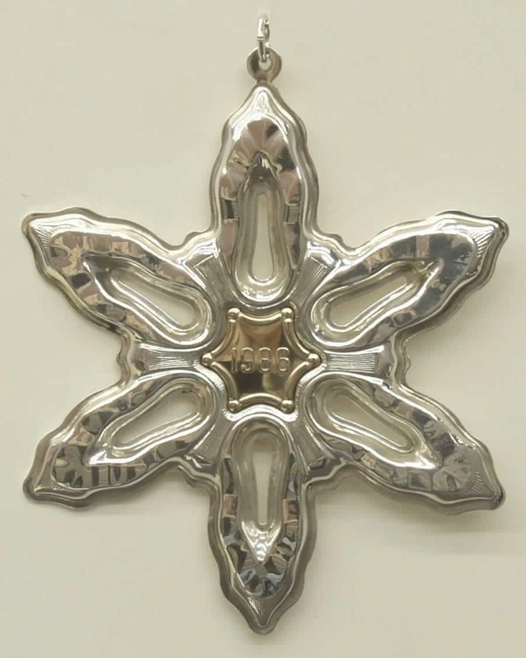 Gorham Silver Snowflake Ornament 1986-Sterling Snowflake - Sin caja 68484 Foto 1 de 1