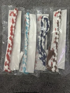 1980s Terry Cloth Sports Head Bands Braided Terrycloth Sealed Lot of 4 New NOS - Imagen 1 de 8