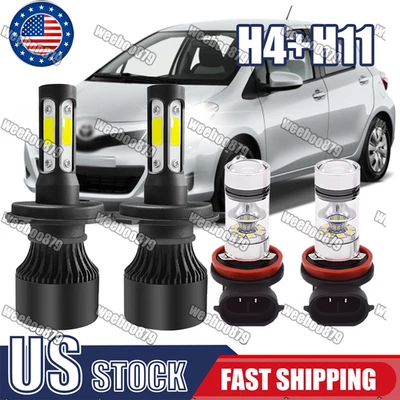 Kit de 4 faros antiniebla LED HI LO para Toyota Yaris Hatchback 2007-2020 Foto 1 de 4