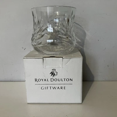 Royal Doulton Fine Lead Crystal Votive Keswick Candle Tea Light holder Vintage - Image 1 of 4