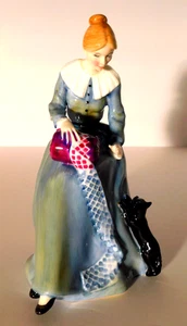 Royal Doulton Dorothy Figurine Lady Lace Maker & Cat HN3098 7 1/4" MINT - Picture 1 of 6