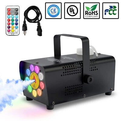 500W Smoke Fog Machine RGB Muti Color LED DJ Party Wedding Stage Light w/Remote - Image 1 of 4