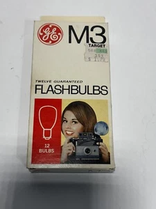 Vintage GE M3 Clear Flash Bulbs 12 Per Box Quantity Available Unopened NOS - Picture 1 of 12