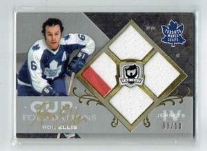 07-08 UD Upper Deck The Cup Foundations  Ron Ellis  /10  Quad Jerseys  Auto