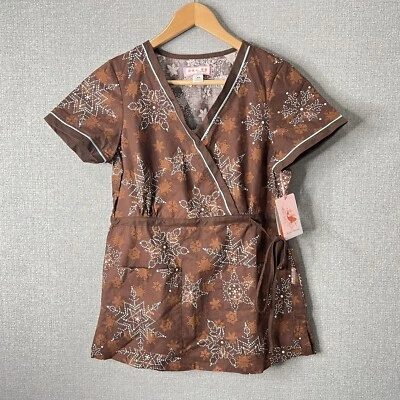 Blusa Médica Koi para Mujer XS Manga Corta Marrón Kathryn Foto 1 de 4