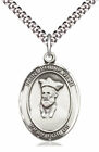 St. Philip Neri Medaille in 1"" Sterlingsilber, 24"" Rhodiumplatte Verschlusskette