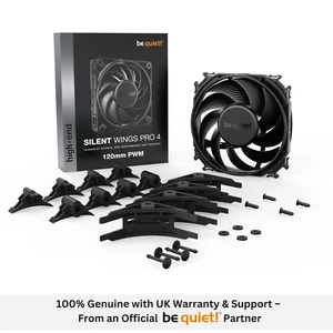be quiet ! Ventilateur Silent Wings Pro 4 120 mm PWM | Refroidissement silencieux | Partenaire officiel britannique - Photo 1/5