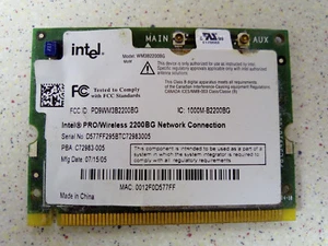 WM3B2200BG INTEL PRO Wireless 2200BG WLAN Mini PCI Anatel D10709-002 - Picture 1 of 1