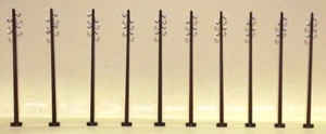 105DM HO 10 Pali elettrici stile italiano per strade con isolatori scala 1:87 - Picture 1 of 2