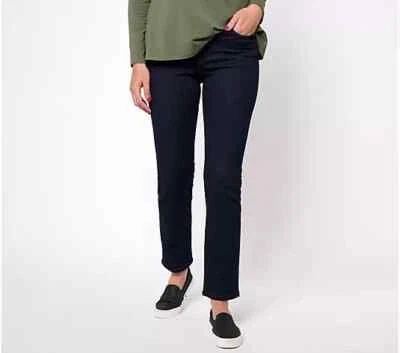 Denim & Co. Easy Stretch Relaxed Straight Leg Jean-Dark Wash-Reg 10-A608474 - Image 1 of 2