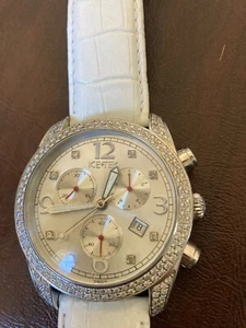 3ct Diamond Ice Tek Classic Chrono Watch Swiss Movement Stainless Steel Watch - Picture 1 of 8