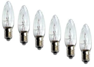 6 Stück Topkerze 16 V 3W E10 außen Spitzkerze Riffelkerze für 14er Lichterkette - Bild 1 von 1