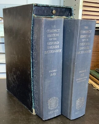 1971 Oxford English Dictionary, Compact Ed, 2 Vols. w/ Case & Magnifying Glass - Image 1 of 4