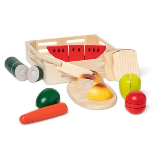 Melissa & Doug Cutting Food play kit Wooden Food 10487 kids learn fun Age 3+ - Picture 1 of 9