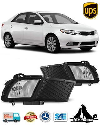 Fog Lights For 2010 2011 2012 Kia Forte Sedan Driving Bumper Lamps w/Wiring Kits - Image 1 of 4