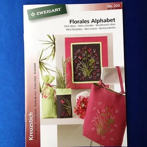 Zweigart 203 Kreuzstich Diagrammbuch ""Blumen Alphabet"" Nadelarbeit Ideen - Bild 1 von 4