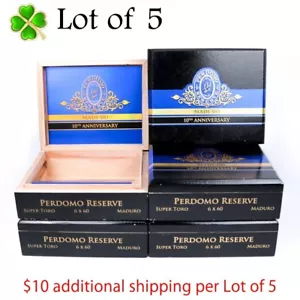 Menge 5 Perdomo Super Toro Maduro 10. Leere Holz Zigarrenkiste 8,75" x 7,25" x 3" - Bild 1 von 12