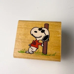 Joe Cool Snoopy~Peanuts~Rubber Stamp RARE ~1.75"X 1.5"~Rubber Stampede  A447C - Picture 1 of 7