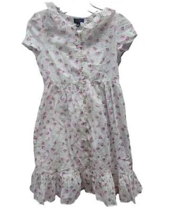 Polo Ralph Lauren WHITE PURPLE Girls Floral Cotton Dress, Size 8, NWT - Picture 1 of 1