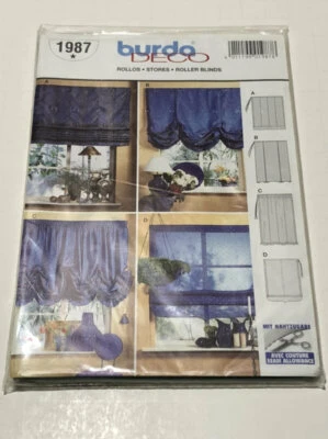 Burda Sewing Pattern 1987 Roller Blinds Home Decor Uncut - Image 1 of 2