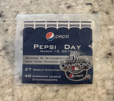 2010 Pepsi New York Yankees Spring Training 2009 World Series Champions Pin NEW - Image 1 of 4