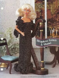 NEU ANNIES MODEPUPPE GEHÄKELT CLUB STRALESS KLEID & SCHAL OOP 1997 - Bild 1 von 1