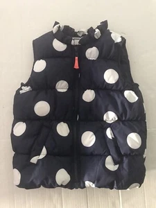 Gymboree Girls Navy and White Polka Dot Puffer Vest Sz Small (5/6) - Picture 1 of 5