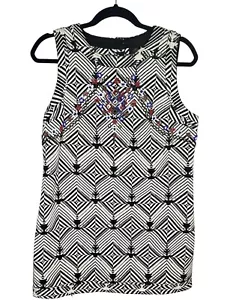 Free People New Romantics Beaded Shift Mini Dress Brocade Embellished Size Small - Picture 1 of 6