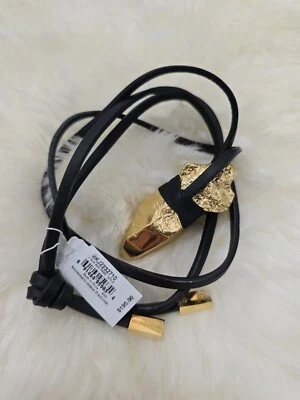 Michael Kors кожаный самородок подвеска ожерелье золотистый с ЯРЛЫКАМИ - Изображение 1 из 4